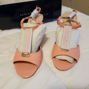 *NWT* Karen Scott Lorah Pink Sherbert Open Toed Heels sz 8.5